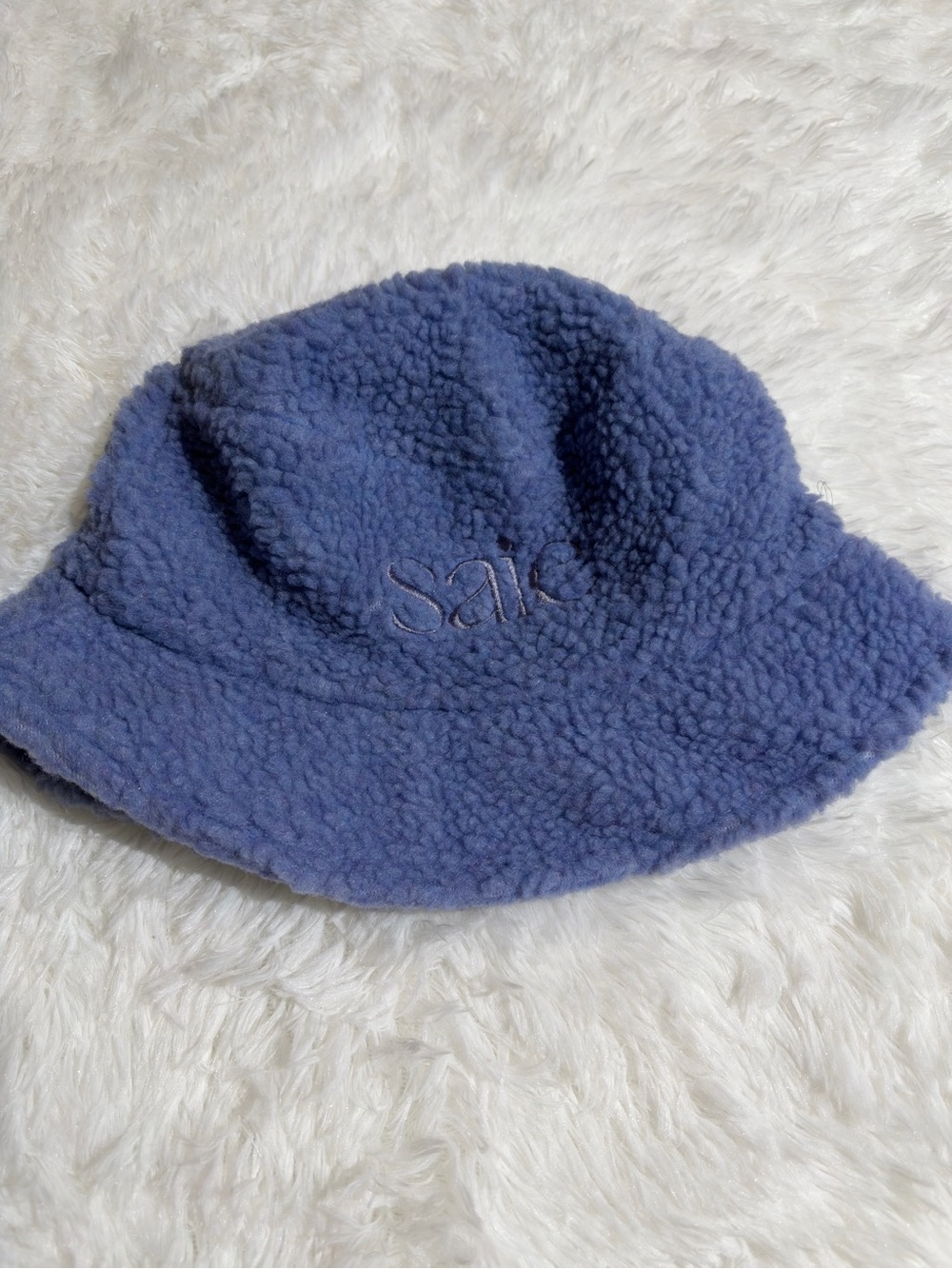 Saie beauty purple blue Sherpa Bucket Hat winter accessories hats buckets fuzzy
